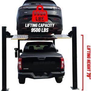 9500 lbs 4-Post Parking Lift with Casters, 110V