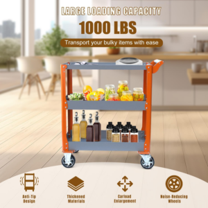 3-Tier Heavy Duty Steel Cart (1000 lbs)