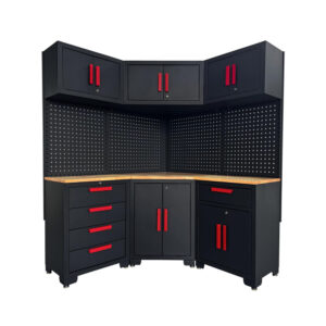 Corner Workshop Set – 10-Pcs Garage Cabinets and Storage System
