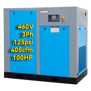 100HP Rotary Screw Air Compressor 405CFM 125PSI 460V 3 Phase