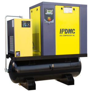 15HP All in One Screw Air Compressor with 80 Gallon Tank and Air Dryer 54CFM 125PSI