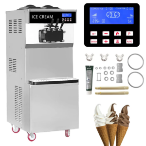 Commercial Soft Serve Ice Cream Machine 40L per hour 3 Flavor 220V