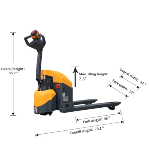 Electric Pallet Jack Fork Dimensions 48 inch Length 27 inch Width